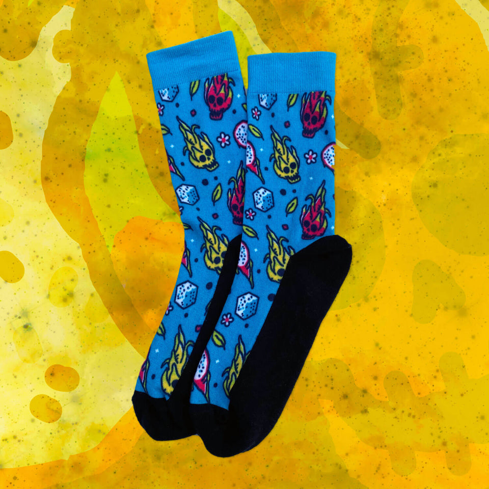 Dragon Fruit Skull Socks