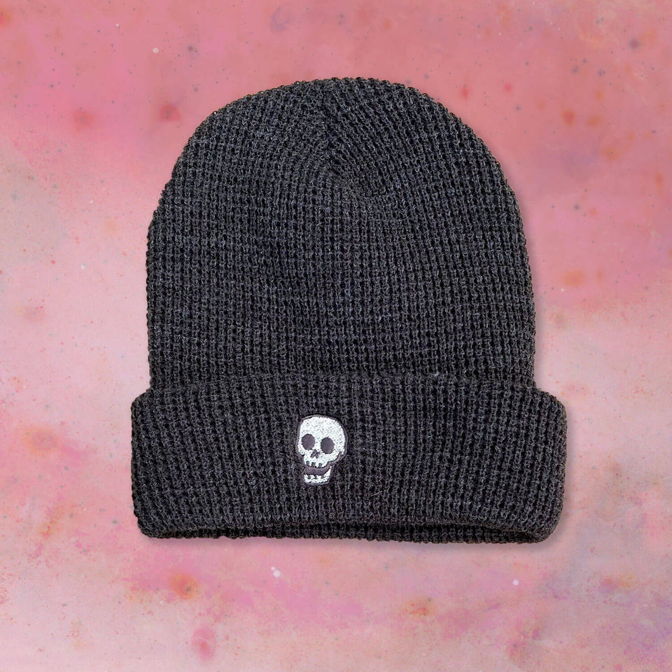 HeyTVM Skull - Waffle Knit beanie